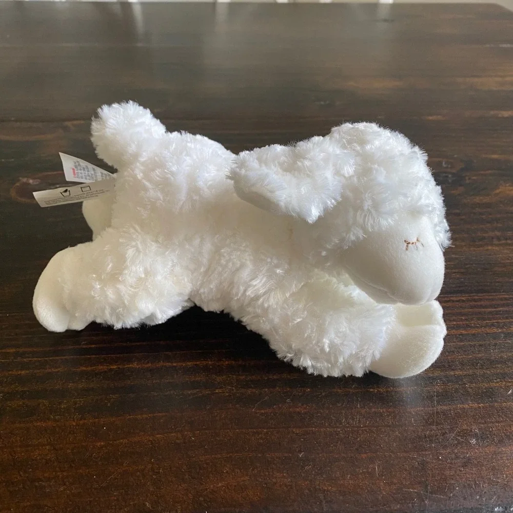 Baby Gund Winky‎ Lamb White Plush Rattle Sleeping Sheep 8 Inch Nursery Toy